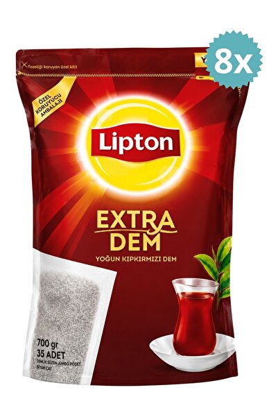 Lipton Extra Dem Siyah Çay 700 gr 35'li Demlik Poşet Çay Yoğun Kıpkırmızı Dem...
