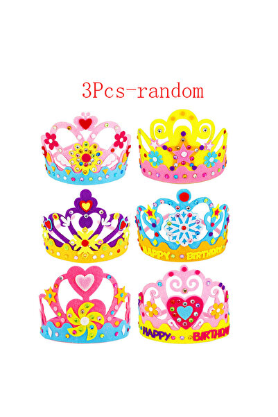 Choice 3Pcs DIY Crafts Toy Crown Creative Paper Sequins Flowers Stars Pattern...