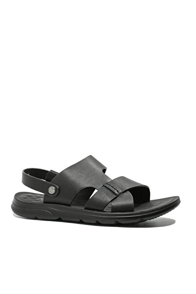 Mels Sandale confortabile pentru bărbați Mels, piele neagră FNX 7566