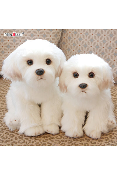 Choice L size (1 piece) Maltese Stuffed Dog Dolls Plush Toy Cute Simulation P...