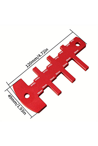 Choice Red 3-26mm Table Saw Height Gauge, Aluminum Router Depth Gauge Tool fo...