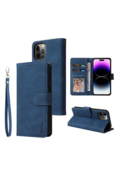 Choice6 iPhone 17 Pro Max Blue ZZXX Leather Wallet Phone Case For iPhone Air ...