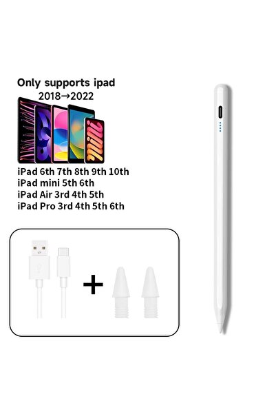 Choice قلم أبيض لجهاز iPad Pen 2 Palm Rejection Stylus لجهاز iPad Pro Mini 6 ...
