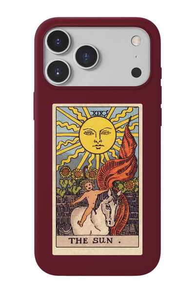 shoptocase iPhone 17 Pro Max Uyumlu The Sun Tarot Desenli İçi Süet Lansman Te...