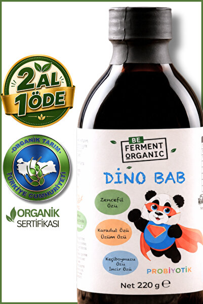 BE FERMENT Dino Baby | Probiyotik Organik Öz Karışımlı Şurup | +9 Ay - 220 G