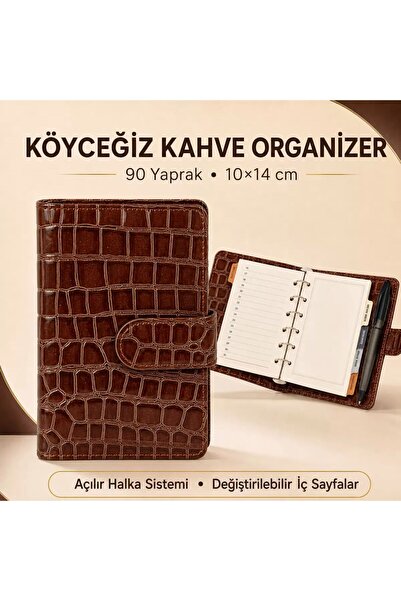 Outdoor One Köyceğiz-KAHVE Organizer Cep Defteri – 90 Yaprak, 10x14 cm, Taşın...