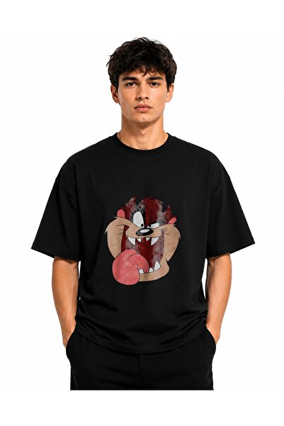 Inscriptie Unisex Premium Cotton Casual T-Shirt " Tasmanian Devil Face "