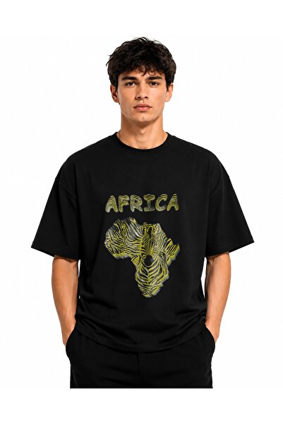 Inscriptie Ουνισέξ Βαμβακερό T-Shirt Υψηλής Ποιότητας  "Αφρικανική Ζέβρα "