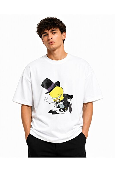 Inscriptie Tricou Unisex Bumbac Premium Casual " Batman - Tweety "