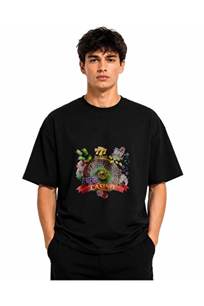 Inscriptie Tricou Unisex Bumbac Premium Casual " Casino world "
