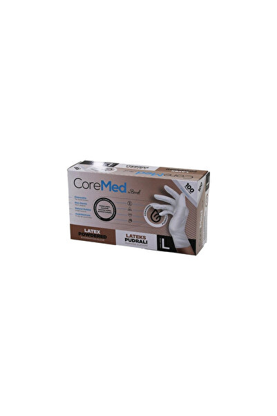 Go İthalat Coremed Bi̇mel L Size Powdered Examination Gloves 100Pcs (5314)