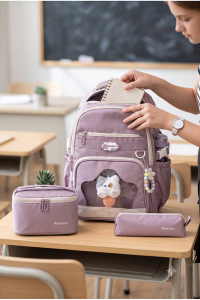 Relaxion Set of 3 Children's Primary School Bags with Accessories, Pencil Hol...