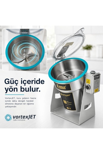 Emir Endüstriyel Mutfak Bitki Baharat Fındık Fıstık Öğütücü Değirmen Makinesi 1500 Gr 28000 Devir