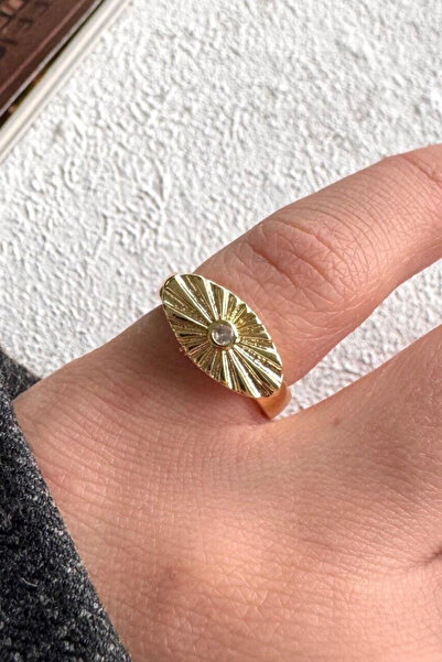 Leo'Stone Vintage Gold Eye Motif Dot Zircon Stone Design Adjustable Pinky Ring
