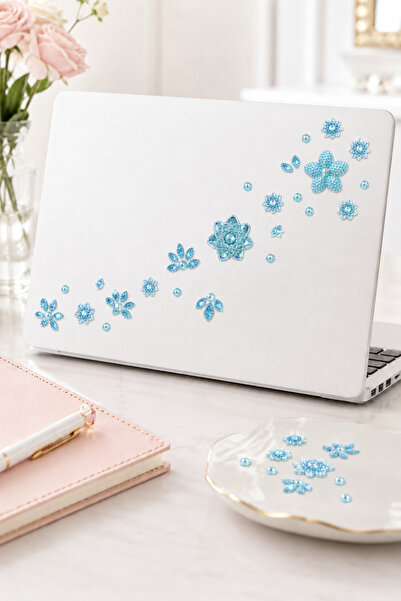 Giraffe PK Sticker Taş Sticker Mavi Yapışkanlı Saç , Yüz Ve Tırnak Taşı Yılbaşı Süs Dekor Işıltılı Parlak