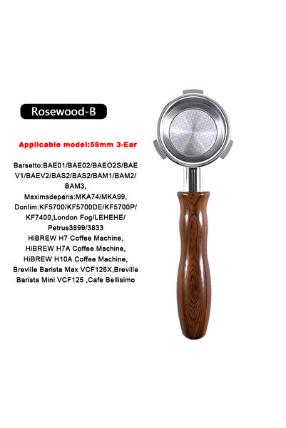 Choice1 58MM 3Ear-Rosewood B 58mm 3-Ear For Hibrew H7 H7a H10a Espresso Botto...
