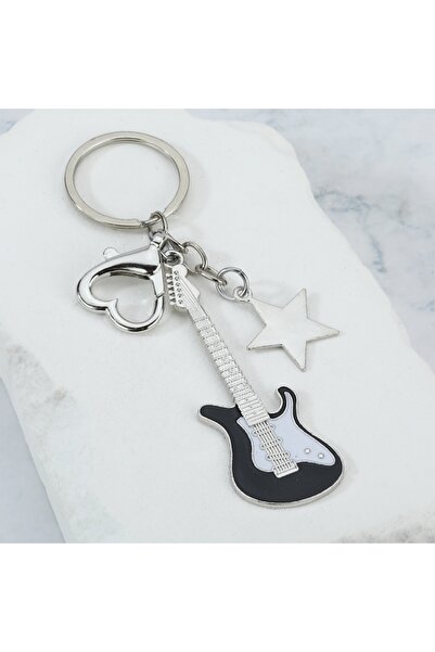 Choice Black A Guitar Love Heart Key Chain for Men Women Star Sweet Keychain ...