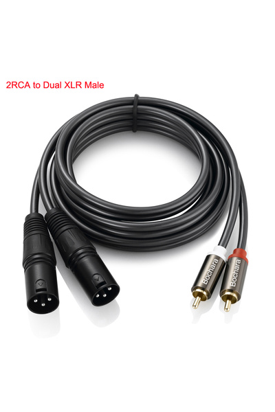 Choice3 كابل صوت OFC محمي بطول 1.5 متر، موديل B Bochara، 2RCA إلى XLR مزدوج (...