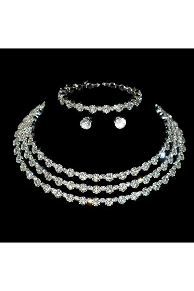 Choice ZT8904-Silvery Ladies' Set of Rhinestone Light Luxury, Minimalist and ...