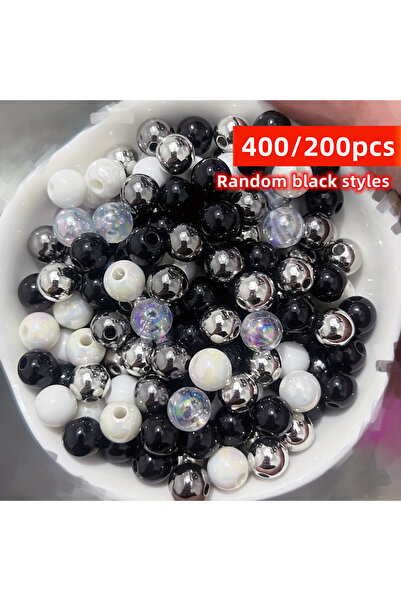Choice1 200pcs 8mm-Black 8mm 400/200pcs Frosted Acrylic Beads in Black, White...