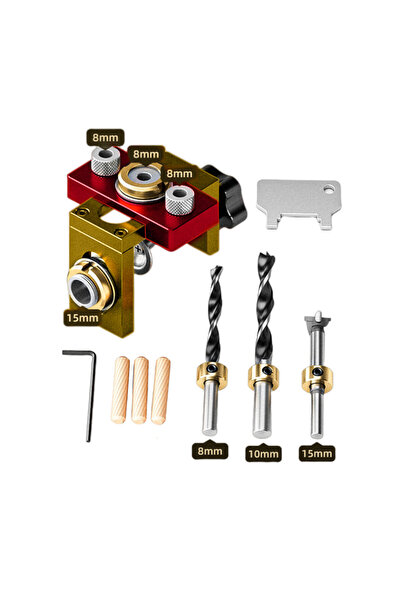 Choice6 Yellow Set A Woodworking 3 In 1 Doweling Jig Kit -Adjustable Wood Dow...