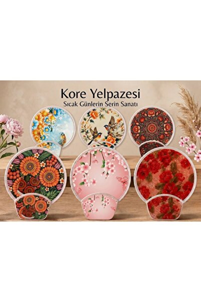 dedektiqo Otomatik Açılan Katlanabilir Yuvarlak Kore El Yelpazesi | Çantalı M...