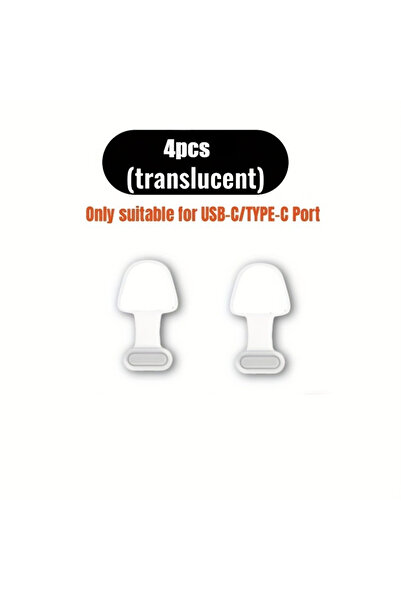 Choice Transparent 4pcs 2/4PCS Silicone Dust-Proof Plug for iPhone & Type C A...