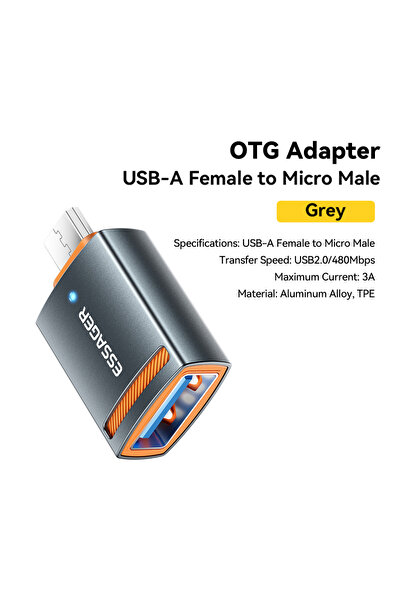 Choice ESSAGER USB2.0 to Micro 3A Essager USB3.0 OTG Adapter Type-C USB-A Mic...