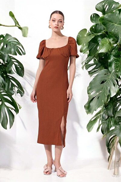 HAKKE Slit wrinkled dress