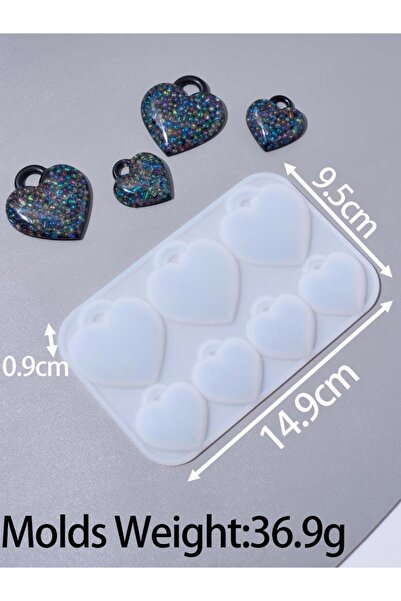Choice heart Love Pendants Silicone Mold DIY Valentine's Day Ornaments Heart ...