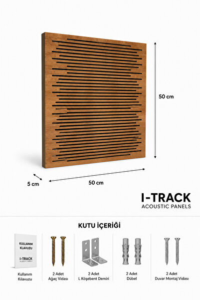 ITRACK 50*50cm Ahşap Difüzör Akustik Panel Walnut