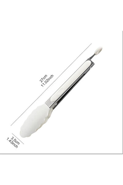 Choice ملقط طعام سيليكون أبيض F06B بطول 9 بوصات، مناسب للمطبخ والشواء، مصنوع ...