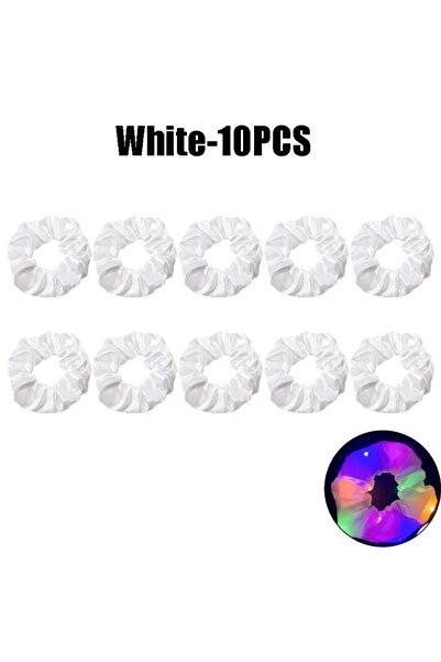 Choice24 White-10PCS 1-40Pcs LED Luminous Scrunchies Glowing Hairband Girl Li...