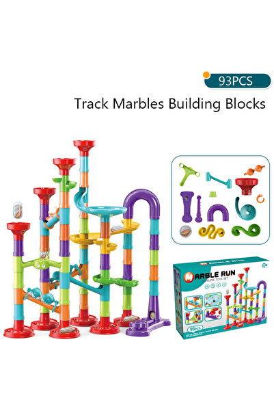 Choice5 93pcs Marbles Run Catapult Track Building Blocks Slide Beads Educatio...