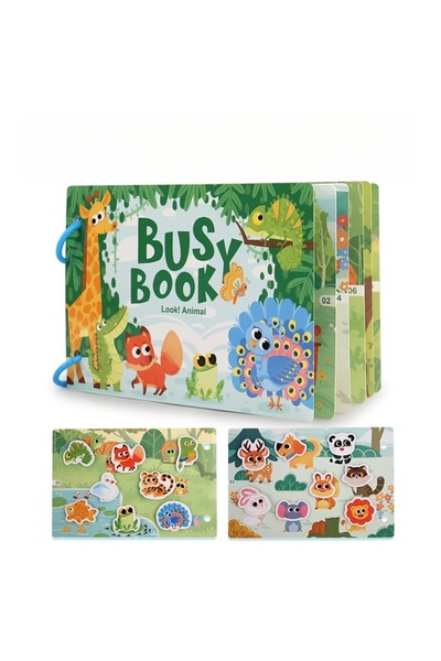 Choice forest animals Montessori Baby Busy book My First Quiet Book Paste Ear...