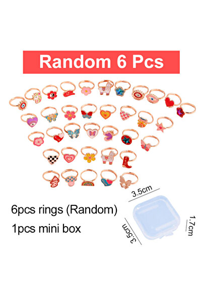 Choice resizable 6pcs B1 3.5box 6/12/36pcs Cute Adjustable Rings Children Gir...