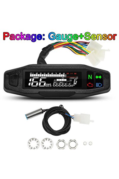 Choice MT0069-M040-2 AD Universal Motorcycle Speedometer Digital Speed Meter ...