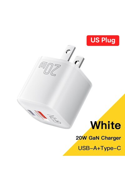 essager Choice US White 20W GaN USB Type C Charger PD Fast Charge Phone QC 3....