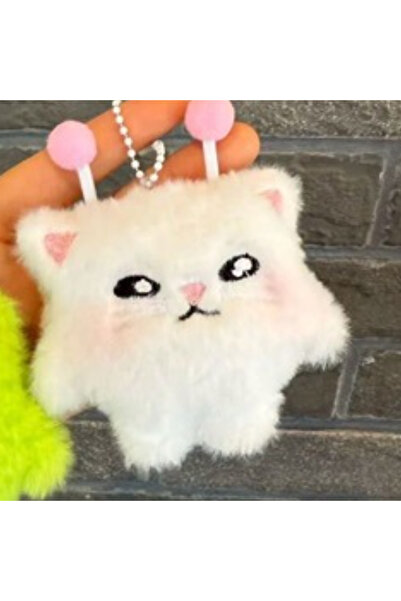 Choice1 10 cm white 2PCS/SET Cute Alien Cat Plush Keychain Kawaii Fluffy Cat ...