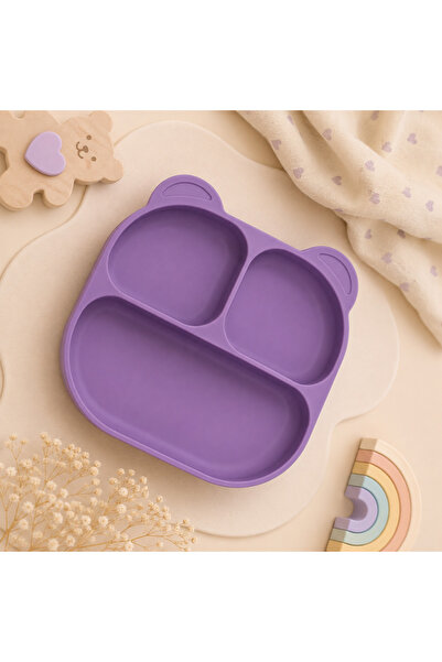pandish Vakum Tabanlı Silikon Mama Tabağı Violet Purple