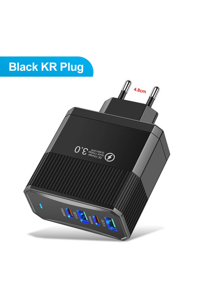 Choice5 Black KR Total 100W USB Charger Fast Charging 6 Ports Quick Charge 3....