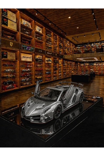 OYUNCAKSAHİLİ Lamborghini Veneno Diecast Metal 12.7cm Kapılar Açılır Araba Or...