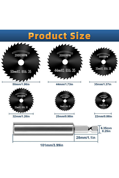 Choice1 Multipurpose Cutting Set 1 7PCS HSS Circular Saw Blades Set, High Spe...