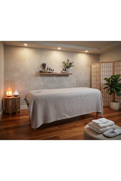 Bol Ticaret Tekstil 200X240 cm Outlet Mink Massage Bed with Holes and Towel C...