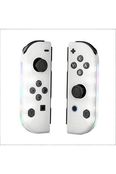 Choice1 White GAMINJA Wireless Joy-Con Controller for Nintendo Switch RGB Bac...
