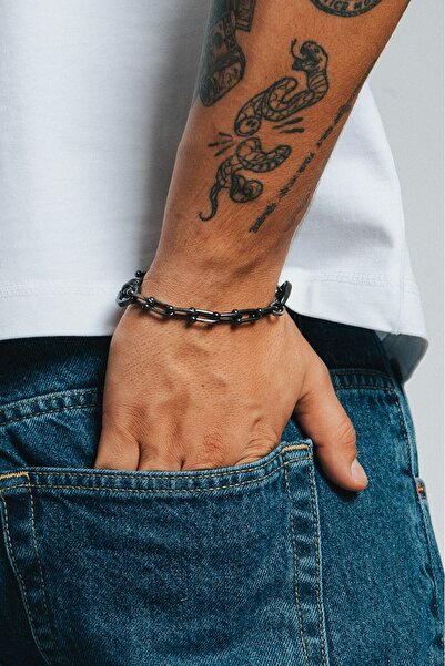 Crupt Studio 316L Black Oxidized Steel Sailor Men's Bracelet