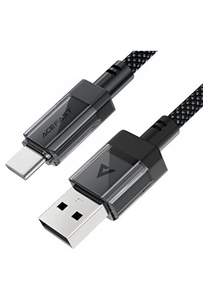 Acefast Cablu Date si Incarcare USB-A - USB-C C12-04, 18W, 1.2m, Negru
