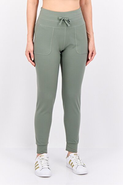 Hype Women Drawstring Plain 28 Inseam Jogger Pants, Light Olive