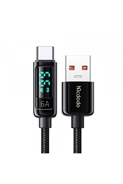 Mcdodo Cablu Date si Incarcare USB-A - USB-C CA-8690 Display, 66W, 1.2m, Negru