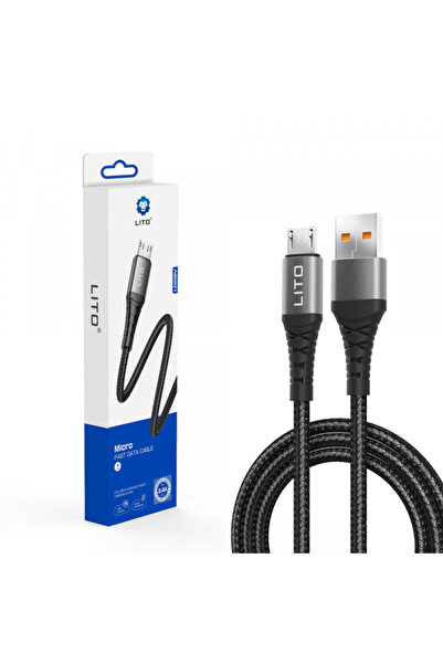 Lito Cablu Date si Incarcare USB-A - microUSB LD08V, 18W, 1m, Negru